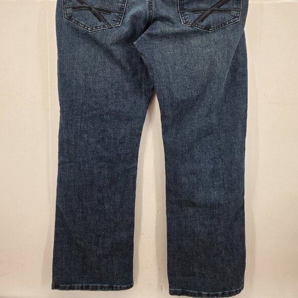 T.K. Axel Jeans Mens 36x32 Slim Boot Stretch Blue Denim Embroidered Pockets - Picture 13 of 13